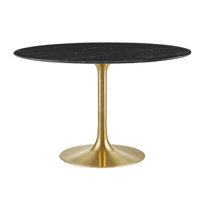 Round Tulip Dining Table - Gold Base - Hausful