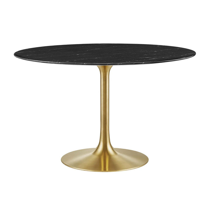 Round Tulip Dining Table - Gold Base - Hausful