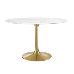 Round Tulip Dining Table - Gold Base - Hausful