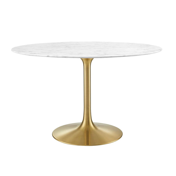 Round Tulip Dining Table - Gold Base - Hausful
