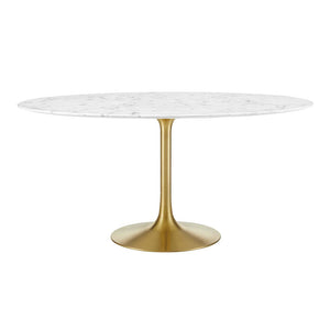 Round Tulip Dining Table - Gold Base - Hausful