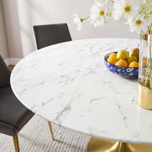 Load image into Gallery viewer, Round Tulip Dining Table - Gold Base - Hausful