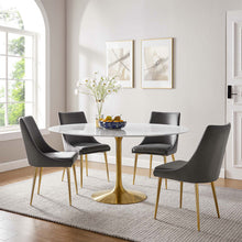 Load image into Gallery viewer, Round Tulip Dining Table - Gold Base - Hausful