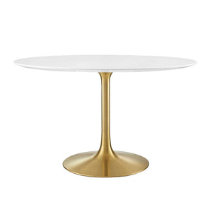 Round Tulip Dining Table - Gold Base - Hausful