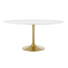 Load image into Gallery viewer, Round Tulip Dining Table - Gold Base - Hausful