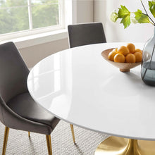 Load image into Gallery viewer, Round Tulip Dining Table - Gold Base - Hausful