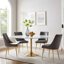 Load image into Gallery viewer, Round Tulip Dining Table - Gold Base - Hausful