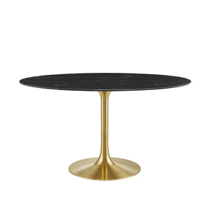 Oval Tulip Dining Table - Gold Base