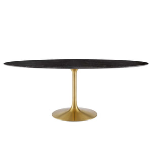 Oval Tulip Dining Table - Gold Base