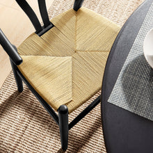Load image into Gallery viewer, Wishbone Chair - Black with Natural Rope Seat