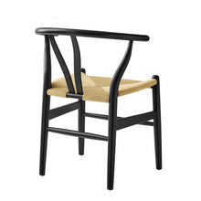 Load image into Gallery viewer, Wishbone Chair - Black with Natural Rope Seat