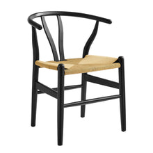 Load image into Gallery viewer, Wishbone Chair - Black with Natural Rope Seat