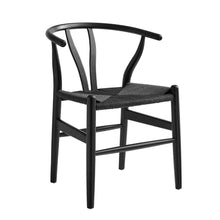 Load image into Gallery viewer, Wishbone Chair - Black with Black Rope Seat
