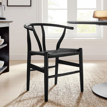 Load image into Gallery viewer, Wishbone Chair - Black with Black Rope Seat