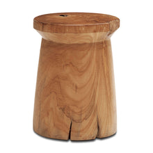 Load image into Gallery viewer, Solid Teak Wood Stool - Round - Hausful - Modern Furniture, Lighting, Rugs and Accessories (4470216392739)