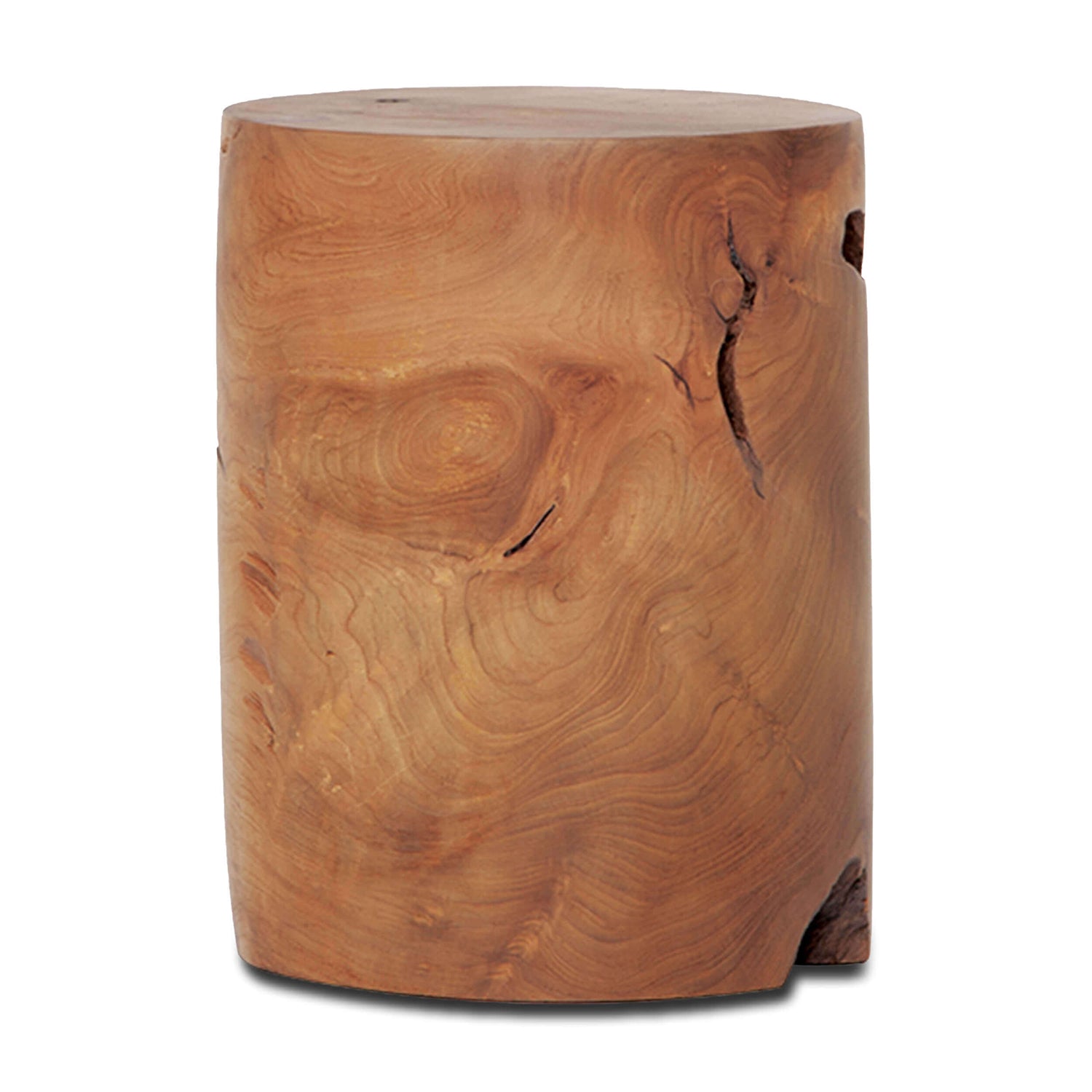 Solid Teak Wood Stool - Cylinder