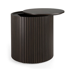 Mahogany Roller Max Round Side Table - Hausful