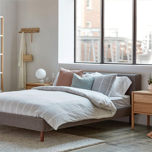 Bento Upholstered Bed - Leather - Hausful