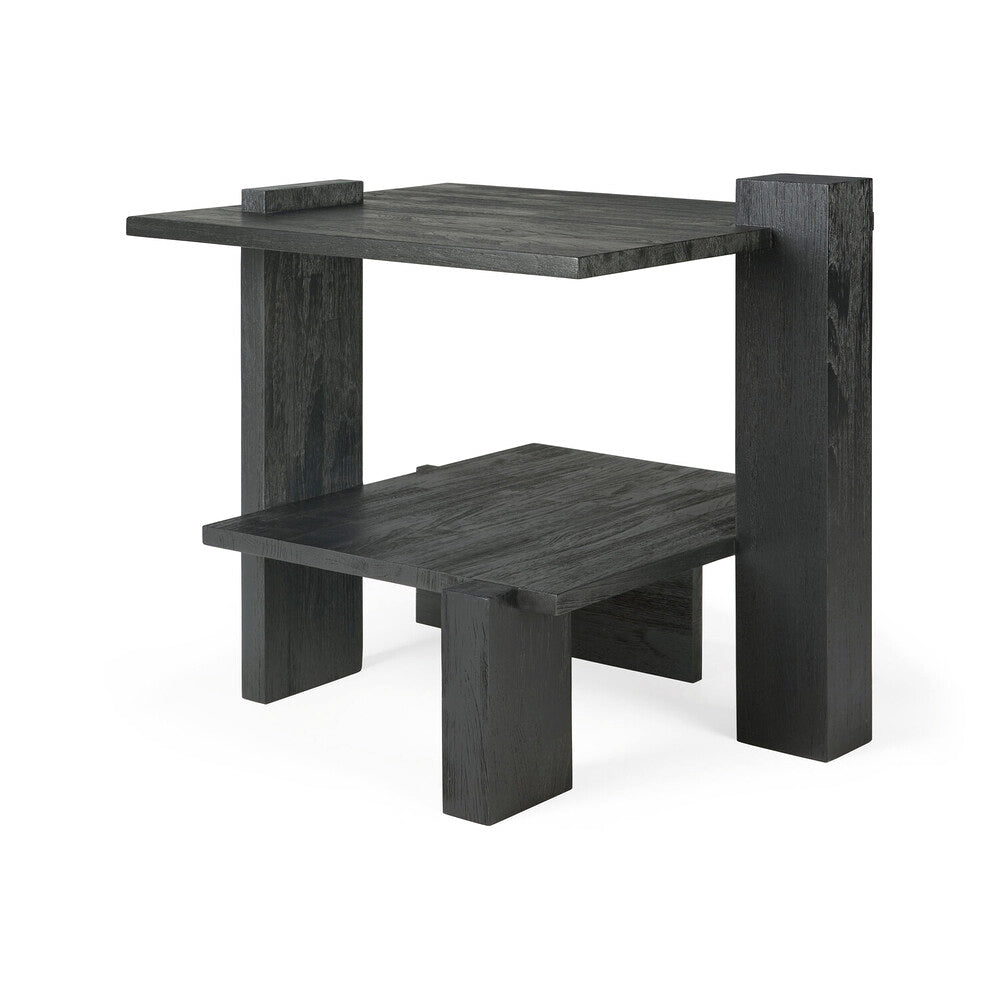 Teak Abstract Side Table - Hausful