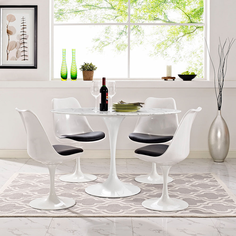 Tulip oval marble dining table online