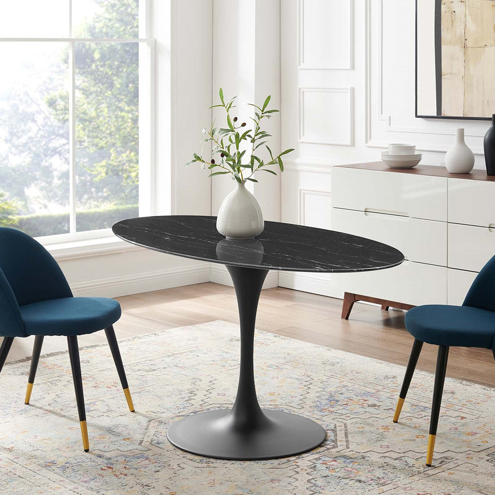 Black oval store tulip table