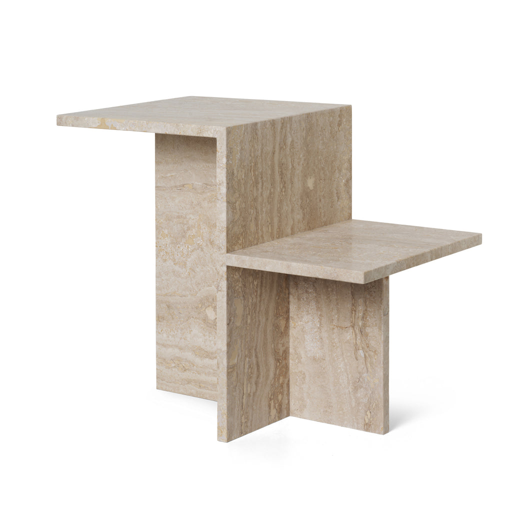 Distinct Side Table - Travertine - Hausful - Modern Furniture, Lighting, Rugs and Accessories