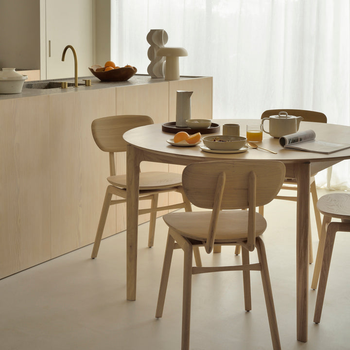 Oak Bok Round Extendable Dining Table - Hausful - Modern Furniture, Lighting, Rugs and Accessories