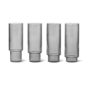 Ripple Long Drinking Glasses (Set of 4) - Hausful - Modern Furniture, Lighting, Rugs and Accessories