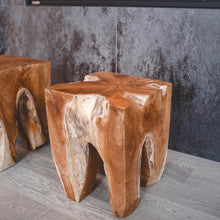 Load image into Gallery viewer, Solid Teak Wood Stool - Square - Hausful - Modern Furniture, Lighting, Rugs and Accessories (4470216425507)