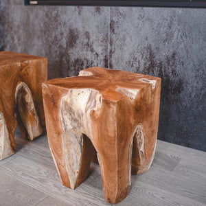 Solid Teak Wood Stool - Square - Hausful - Modern Furniture, Lighting, Rugs and Accessories (4470216425507)