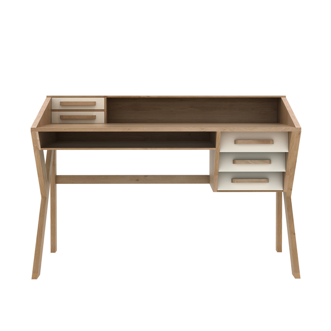 Oak Origami Desk - Cream - Hausful - Modern Furniture, Lighting, Rugs and Accessories (4470232154147)